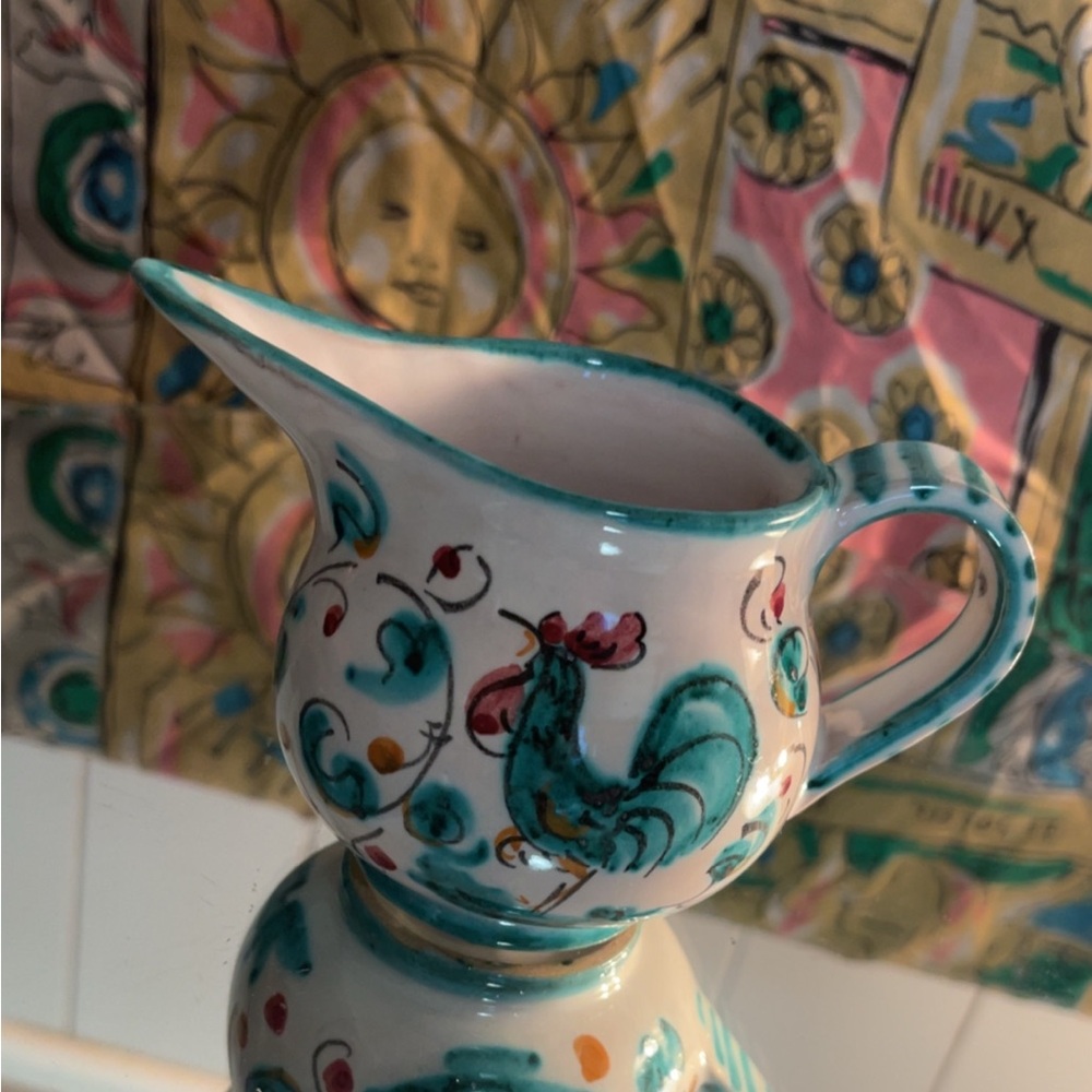 Vintage Deruta Hand-Painted Italian Mini Coffee Creamer